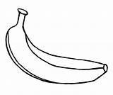 Banana Coloring Fruit Simple sketch template
