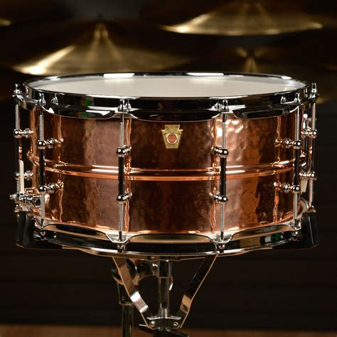 Ludwig 65x14 Hammered Copper Snare Drum Wtube Lugs Snare Drum
