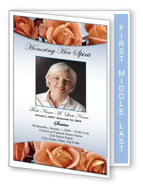 Funeral Program Layouts Funeral Program Designs Elegant Memorials
