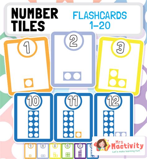 Number Tiles Flashcards 1 20 Maths Display Resources