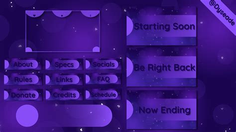 Purple Bubbles Twitch Overlay Set Panels Holly Knights Ko Fi