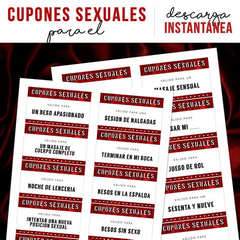 Vales Sexuales Para Él Cupones De Sexo Imprimibles Regalo Etsy España