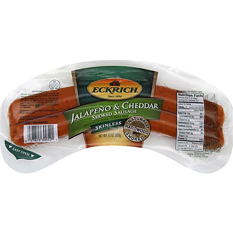 Eckrich Skinless Jalapeno And Cheddar Smoked Sausage Shop Baeslers
