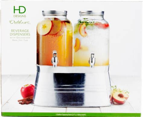 Hd Designs Outdoors Twin Beverage Dispenser With Galvanized Baseice
