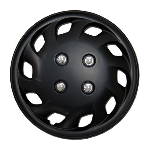 Set Of 4 Matte Black Hubcaps 14 Wsc 501b14 Hub Caps Wheel Skin Cover