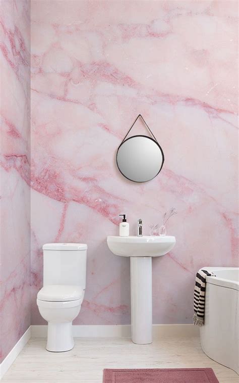 Pink Cracked Marble Wallpaper Mural Hovia Uk Pink Bathroom Decor