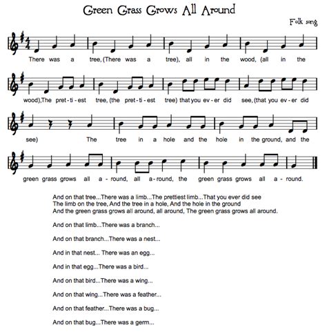Green Grass Grows All Around Songs Music Lesson Plans Elementary Music