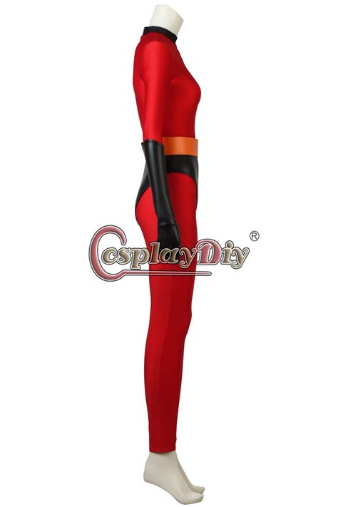 Incredibles 2 Elastigirl Helen Parr Super Hero Red Jumpsuit Cosplay Costume Incredibles