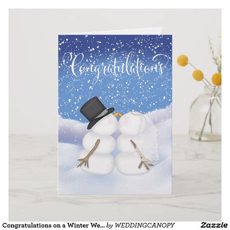 Congratulations On A Winter Wedding Holiday Card Holiday