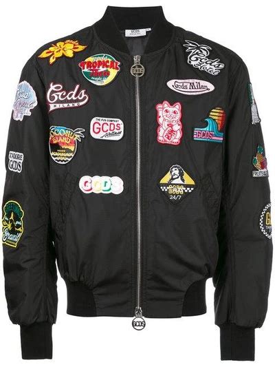 Gcds Patch Detail Bomber Jackets In Black Modesens