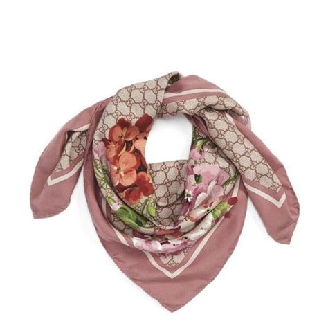 Womens Gucci Gg Blooms Foulard Scarf 470 Liked On Polyvore