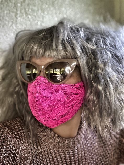 Hot Pink Metallic Lace Face Mask Wwire Nose