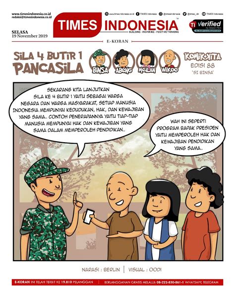 Komik Kita Tni Pak Binsa Siapapun Memilik Hak Yang Sama Memperoleh Pendidikan Times Indonesia