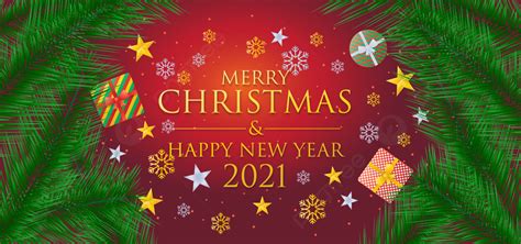Merry Christmas And Happy New Year 2021 Red Background 2021 Christmas