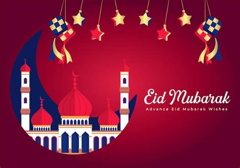 Premium Vector Realistic Eid Mubarak Hari Raya Aidilfitri Illustration
