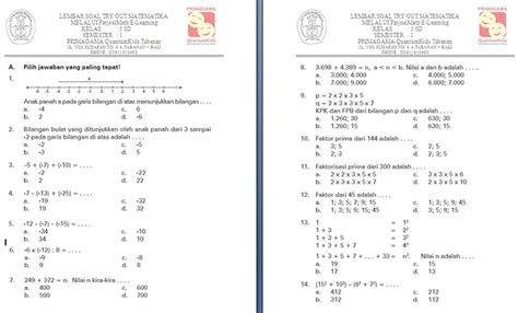 Latihan Soal Matematika Kelas Semester Catatan TKJ