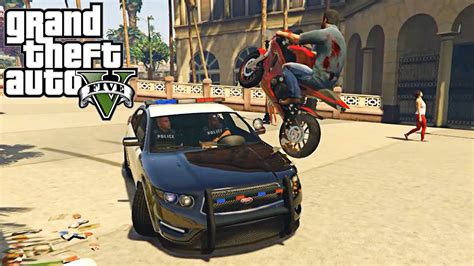 Gta 5 Epic Police Chase In Cinematic 2 Funny Moments Stunts