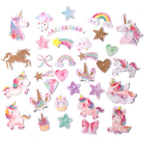 Navy Peony Navy Peony Magical Rainbow Unicorn Stickers 34 Pcs