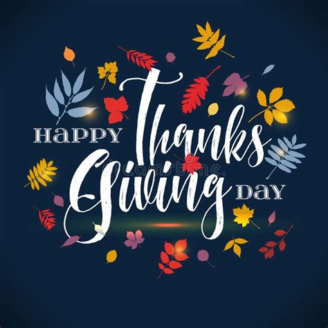 Vector Thanksgiving Day Greeting Lettering Phrase Happy Thanksgiving