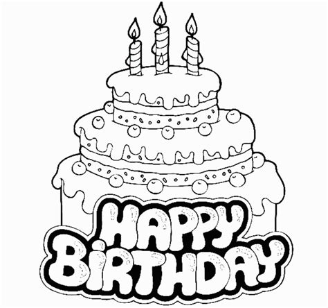 Is it baby's 1st birthday? 3 Tier Happy Birthday Cake Colouring Pages - Picolour