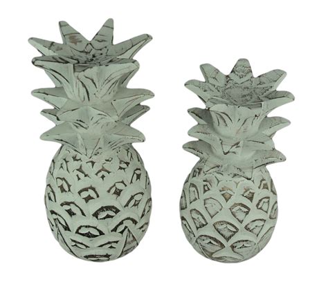 Free shipping on qualifying orders. Distressed White Carved Wood Tropical Pineapple Decor ...