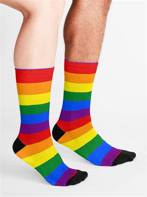 Gay Pride Rainbow Flag Socks By Thatgirltheykno Redbubble
