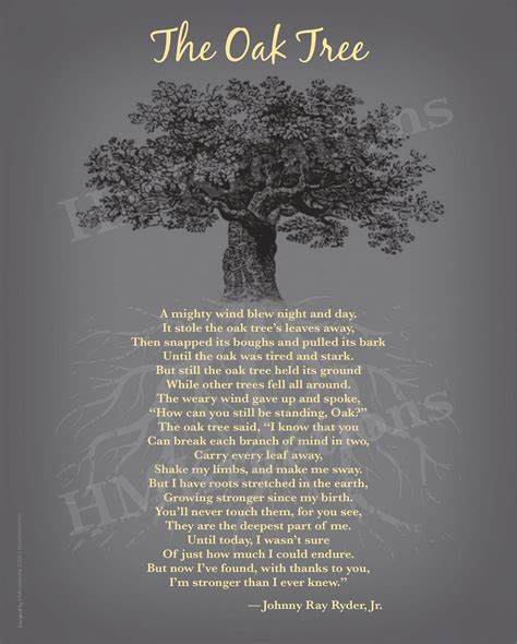 The Oak Tree Poem Mighty Oak Tree Of Life Strength Poem Etsy Tree