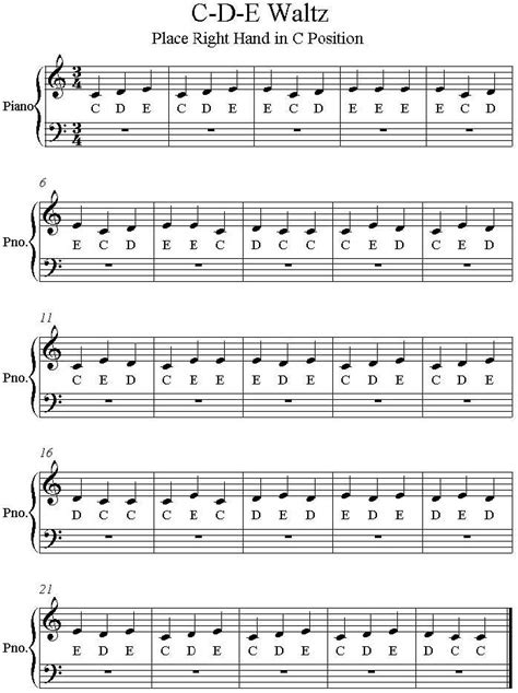 Sheet Music With The Words C D E Wattz On It And Notes In English