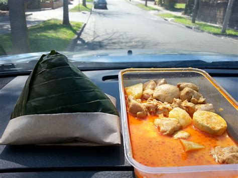 Nasi lemak for 50 cents only @ cheras!! Nasi lemak bungkus AUD5.50, curry chicken - Madam Kwong's ...