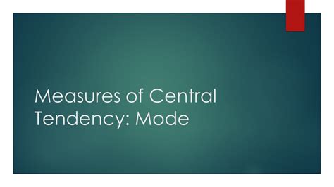 Measures Of Central Tendency Mode Youtube