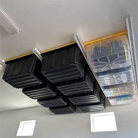 Ez Garage Storage Tote Slide Overhead Garage Storage Rack Organize Up