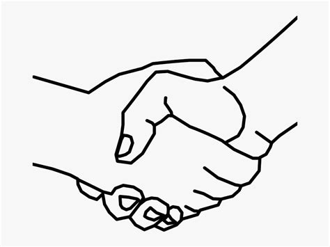 Handshake Clipart Black And White Png Hand Shake Drawing Easy