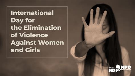 Ndp Statement International Day For The Elimination Of Violence Against Women Ontario Ndp