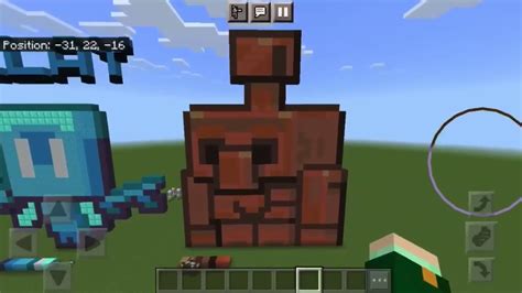 Minecraft Copper Golem Pixel Art Tutorial Coppergolem Youtube