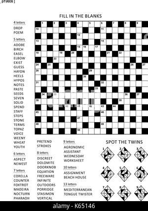 Puzzle Page With X Criss Cross Or Fill In Else Kriss Kross English Language Word Game