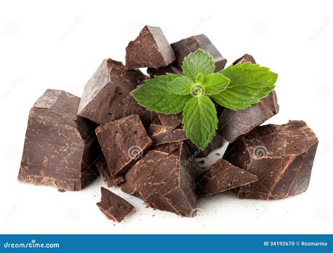 Dark Chocolate With Mint Stock Photo Image Of Delicious 34192670