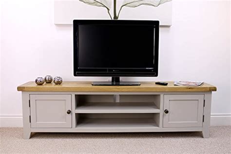 Arklow Painted Grey Oak Extra Large Tv Stand For 65 Inch Tv 180cm
