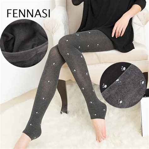 fennasi autumn winter sexy warm women pantyhose with print polka dots black tights women collant