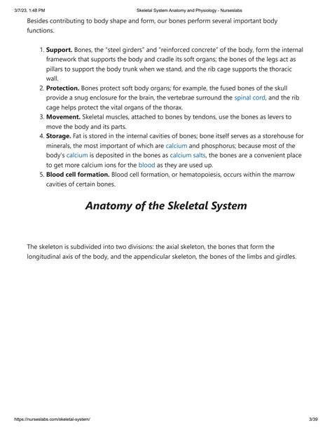 Solution Skeletal System Anatomy And Physiology Nurseslabs Health And