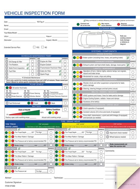 Vehicle Inspection Checklist Template For Your Needs