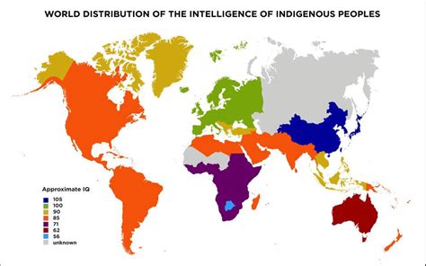 World Distribution Of The Intelligence Of Indigenous Peoples I Dont