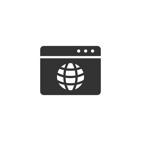 Website Domain Icon In Flat Style Global Internet Address Vector