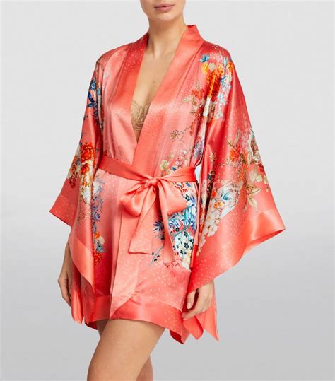 Womens Meng Pink Silk Short Kimono Harrods Uk