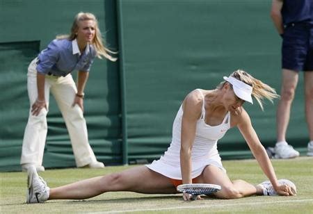 Maria Sharapova Of Russia Slips During Her Women S Singles Photo