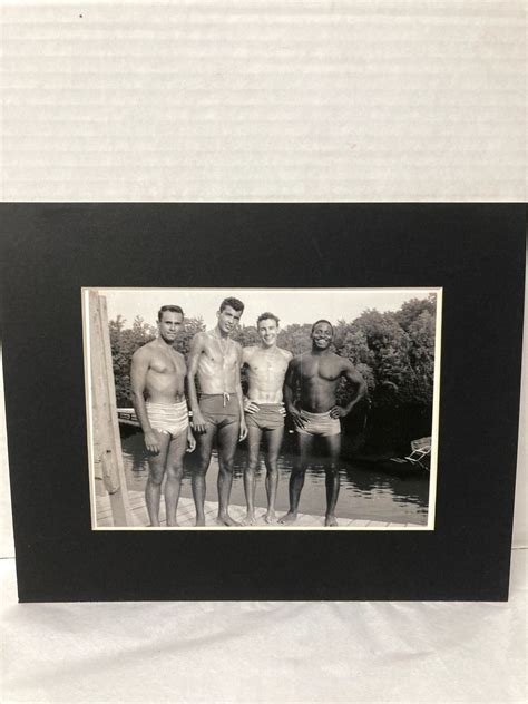 Handsome Shirtless Men In Swimsuits Beefcake Orig Photogragh X Black