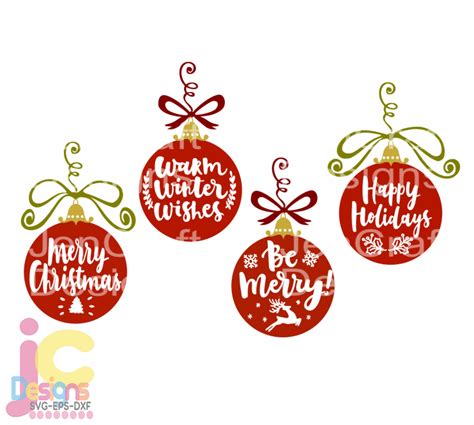 Merry Christmas Ornament Svg Eps Png Dxf Warm Winter Wishes Be Merry