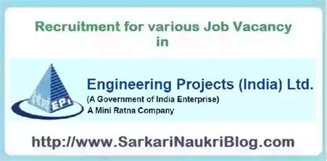 Recruitment In Engineering Projects India Limited 2022