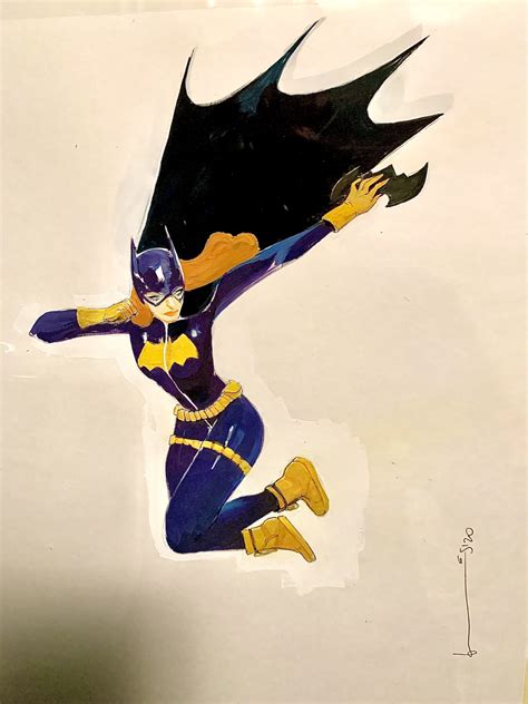 Batgirl Pinup In Chris Brancatos Sold Comic Art Gallery Room