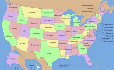 50 States Political Map