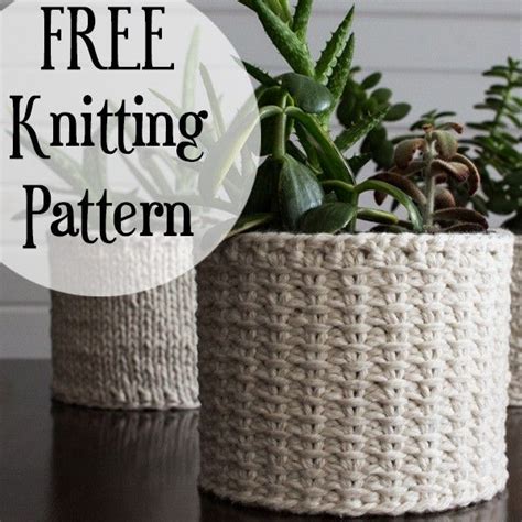 :) i love knitting these cozies. Grab this FREE Jute Knit Stitch Plant Cozy Knitting ...